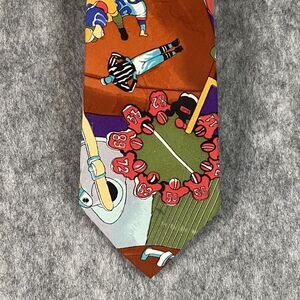 Nicole Miller VTG 1991 Sports Necktie Football Novelty 100% Silk Tie 56" x 4"